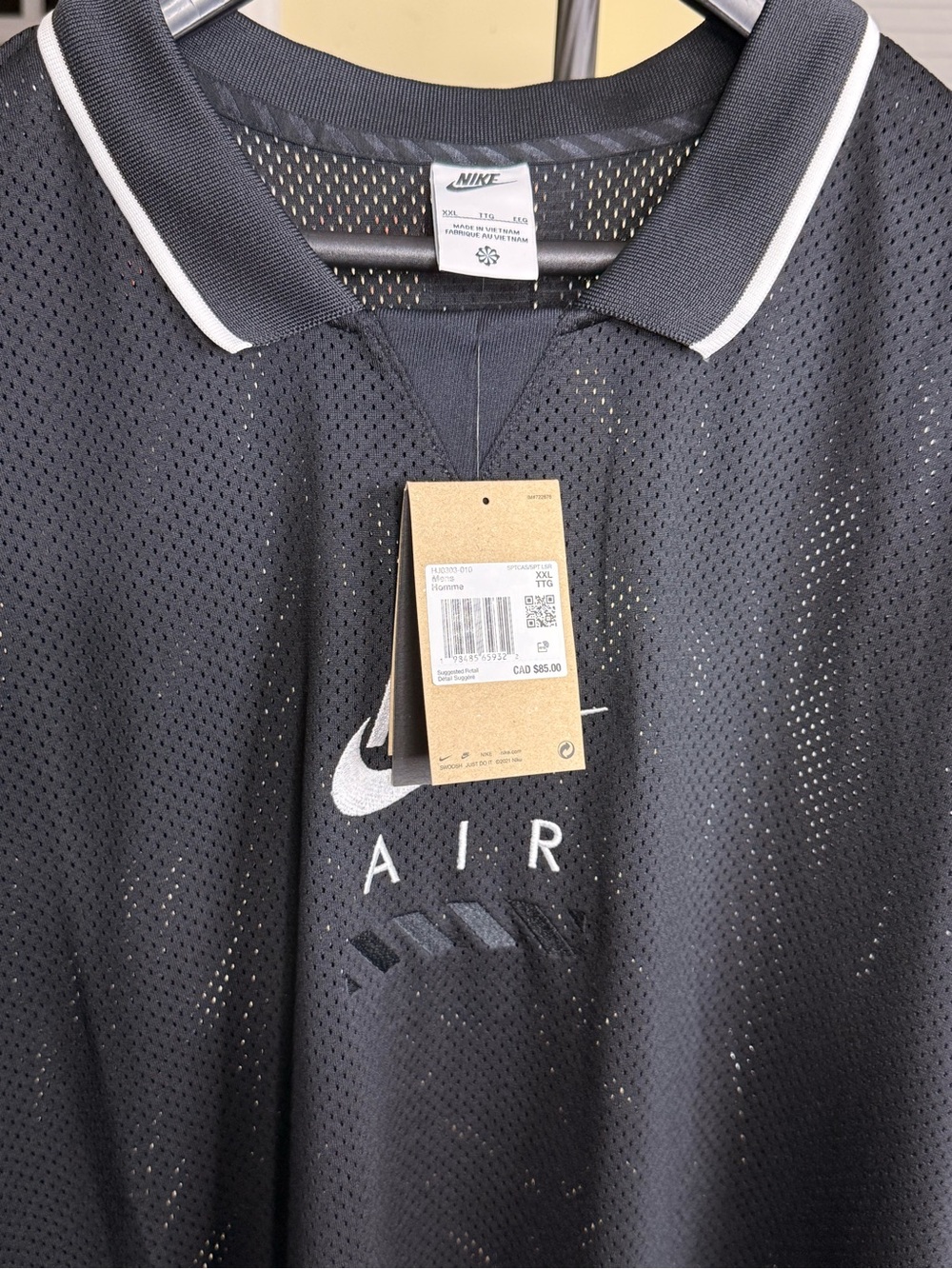 Gorgeous Nike Black Mesh Polo with White Trim!!! - Picture 3 of 8